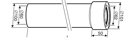 Удлинительный элемент DN60/100 L=750