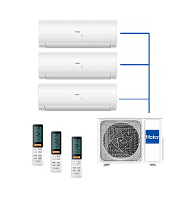Мультисплит-система Haier Haier 3U70S2SR5FA/AS25S2SF2FA-Wх3