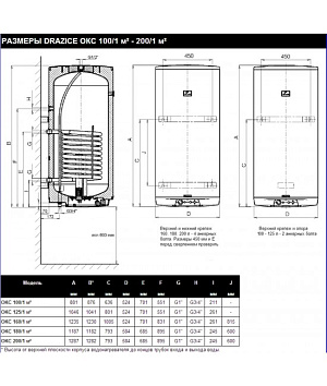 Бойлер комбинированного нагрева Drazice OKC 200/1м2